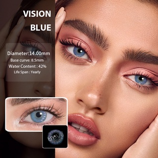 UYAAI 2 pzs/par lentes de contacto de colores grandes lentes de contacto cosméticos lentes de contacto de Color Natural brillante - visión azul (1)