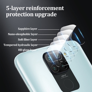 Lente De cámara trasera anillo De Metal y vidrio templado transparente cubierta protectora Para Xiaomi Redmi note 9/9 S/9 Pro/9 Pro Max (5)