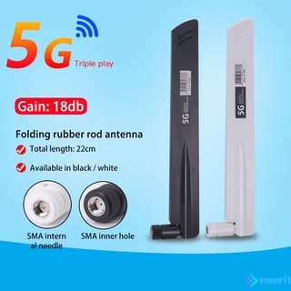 Banda completa 3G 4G 5G antena plegable omnidireccional de alta ganancia 600-6000MHz 18dBi ganancia SMA macho para tarjeta de red inalámbrica Wifi Router alta sensibilidad de señal EMERIT