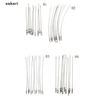 [sakari] 10pcs moda senderismo herramienta de alambre llavero cable llavero acero inoxidable 10/15/20 cm [sakari]