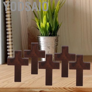 Yodsaio Wooden Crucifix Wood Material 20Pcs Necklace Pendant Lightweight for Friends Family