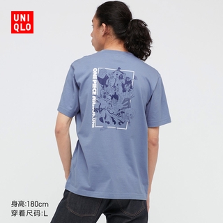 Uniqlo camiseta impresa de dibujos animados de onepiece para hombre/mujer (primavera verano manga corta)