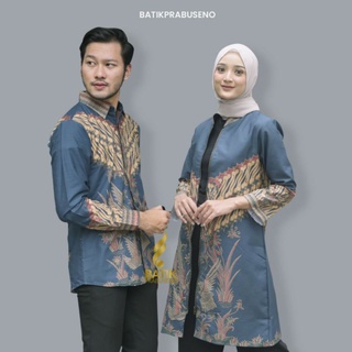 Prabuseno Batik pareja Tikta motivo de manga larga Tops moderno Premium marca tradicional exclusivo jóvenes camisa impresión algodón impresión Formal Casual uniformes