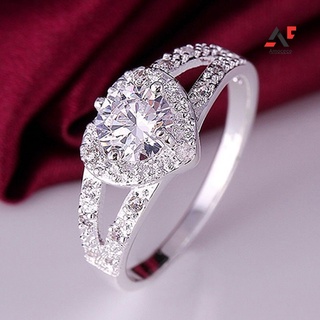 am anillo de plata de ley 925 con forma de corazón en forma de corazón joyería para bodas