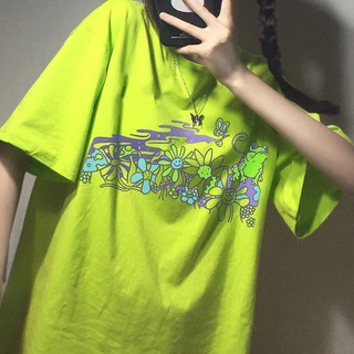 SASSYME Retro Moda Hongo Flor Rana Impresión Camiseta Egirl Grunge Estética Streetwear Gráfico (1)
