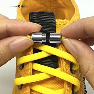 Elástico sin lazo cordones de Metal cerradura zapatos cordones para niños adultos zapatillas de deporte rápido cordones semicírculo (1)