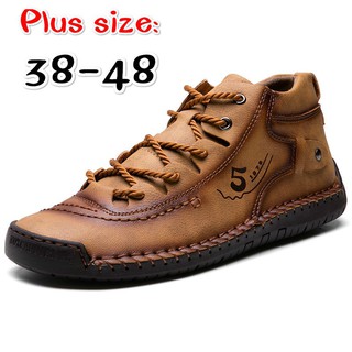 Hot sale38-48 hombres zapatos de cuero al aire libre de ocio de alta parte superior zapatos calientes botas casual zapatos