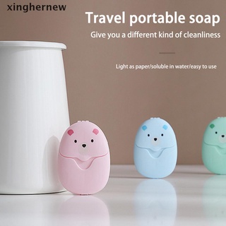[xinghernew] 50 unids/caja mini portátil de jabón de papel de jabón en caja de papel de jabón limpio al aire libre tabletas caliente (1)