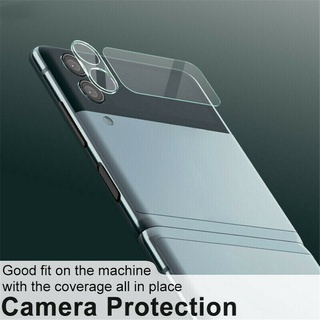 2 en 1 lente de cámara 3D cubierta completa de pantalla trasera Protector de vidrio para Samsung Galaxy Z Flip 3 5G (5)