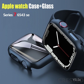 Vidrio + Cubierta Para Apple watch Caso 45 Mm 41 44 40 42 38 iWatch Accessorie Protector De Pantalla serie 3 4 5 6 SE 7