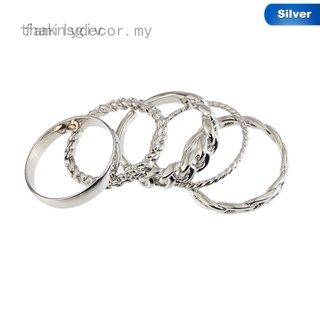 Thaknsgiv 5 unids\/Set moda BTS mismo estiloplata anillo de dedo conjunto Bangtan BoysPunk anillos