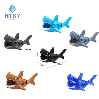 compatible con lego animal minifigure tiburón partículas pequeñas ensambladas bloque de construcción modelo de juguete regalo para niños
