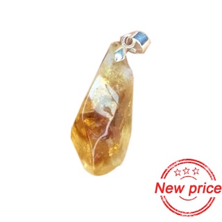 Natural Citrine Pendant Natural Quartz Crystal Rock Healing Stone Stone Enegy For DIY Jewelry L6T6