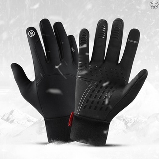 invierno hombres mujeres guantes de ciclismo impermeable a prueba de viento forro de lana pantalla táctil antideslizante dedo completo bicicleta esquí guantes
