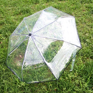 Paraguas Automático Transparente abierto con cierre plegable a prueba De viento Para mujeres/niñas/viajes