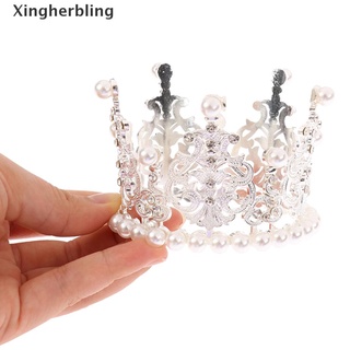 xlco imitación perla cristal corona mini corona pelo joyería adorno fiesta pastel decoración nuevo