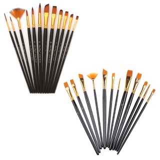 withakiss 12pcs Nylon Hair Wooden Handle Watercolor Paint Brush Pen Set for DIY Oil Acrylic Painting Art Paint Brushes Supplies (3)