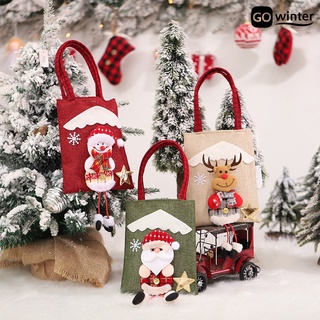 gowinter 3d llamativo bolsa de regalo de navidad lino gran capacidad regalo bolsas de embalaje