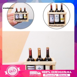 Wankulin detallada gabinete de vino modelo de escritorio decoración casa de muñecas botella de vino portátil para nevera