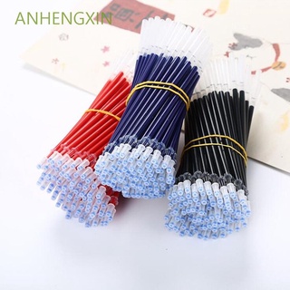 Anhengxin - recambios para bolígrafo de Gel de alta calidad, suministros de escritura, punta de aguja, tinta de Gel, color rojo, azul, suministros de oficina, recambio de tinta negra, 0,5 mm, Multicolor