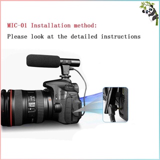 Micrófono-01 SLR cámara micrófono fotografía cámara de vídeo estéreo grabación micrófono para DV Digital SLR cámara videocámara (7)