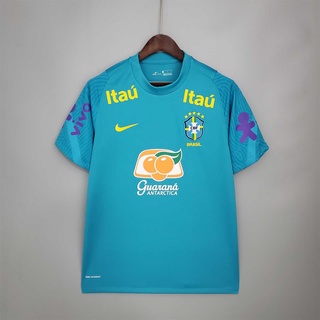 2021 brasil traje de entrenamiento azul camiseta de fútbol (1)