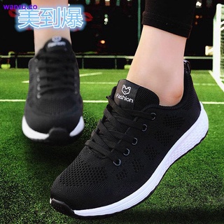 negro zapatos deportivos de las mujeres s otoño 2021 nueva malla transpirable zapatos para correr versión coreana de todo-partido casual suela suave zapatos de madre