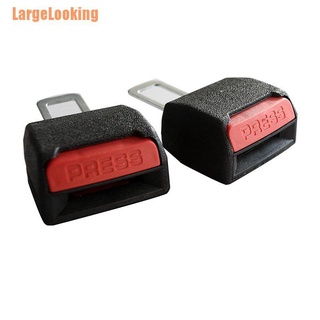 Largelooking * 2 piezas Clip de cinturón de seguridad negro Universal de seguridad ajustable Clip de cinturón para coches