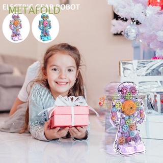 METAFOLD New Gear Robot Avoid Obstacles Transparent Toy For Children Walking Robot with Light and Music Good Electric/Multicolor