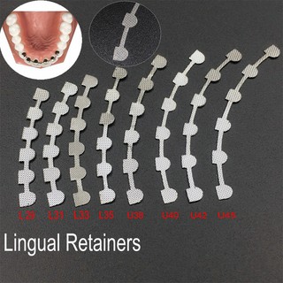 2 piezas de ortodoncia adherible lingual retenedor de malla base superior/baja materiales dentales