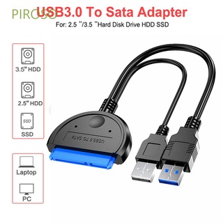 PIROSO solo Cable USB línea adaptador práctico fácil línea de unidad SATA Cables convertidor Cable Dual USB HDD SSD Durable adaptador de disco duro convertidor Cable de unidad