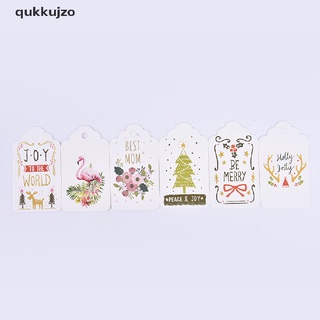 [qukk] 50 etiquetas diy etiquetas de feliz navidad papel de regalo colgar santa claus tarjetas 458co