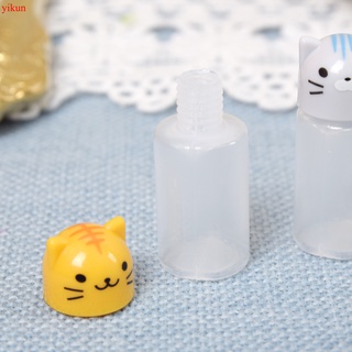 Yikun 3 unids/set Mini condimento salsa botella pequeños contenedores encantador gato perro botellas para Bento fiambrera de cocina tarro accesorios de dibujos animados (6)