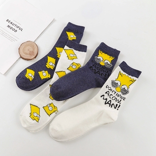 Calcetines De algodón Para hombre con diseño De Simpson/dibujos animados/calcetines divertidos Para parejas