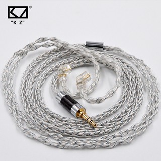 Kz 784 - Cable de actualización plateado y azul, conector de 2 pines, Cable de auriculares para KZ ZSX ZAX ZS10 Pro DQ6 ZSN Pro X ASF ASX AS10 AS12 AS16 CCA CA4 C10 Pro C12 CKX CS16 A10