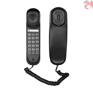 Mini teléfono fijo con cable de escritorio/teléfono fijo/montable en pared/soporta silencio/ pausa/mantener/ Reset/ Flash/funciones Redial para el hogar Hotel oficina banco centro de llamadas (9)