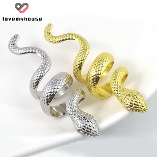Anillo en forma de serpiente moda Metal personalidad europea y americana anillo Animal joyería de mano (6)