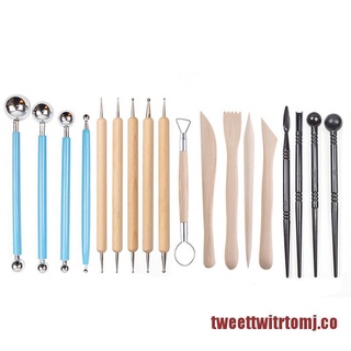tweet 18 piezas/herramientas de escultura de arcilla/artesanía/kit de herramientas para tallar cerámica/nuevo