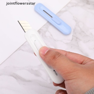 jsco 3 colores mini cortador utilidad cuchillo caja cortador retráctil hoja de afeitar cuchillo estrella