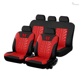 Yihome General juego de fundas de asiento de coche Universal ButterflyPattern bordado cubierta de asiento de coche conjunto completo accesorios interiores Auto asiento cubierta
