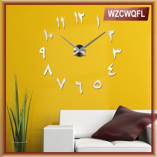 Wzcwqfl reloj De pared adhesivos Diy sin marco Moderno 3d cambiante ajustable números espejo Acrílico reloj De pared Para oficina del hogar