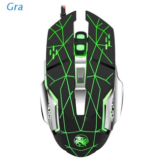 Gra Professional Wired Gaming Mouse 4000DPI Mute Computer Mechanical Mouse with RGB LED Backlight