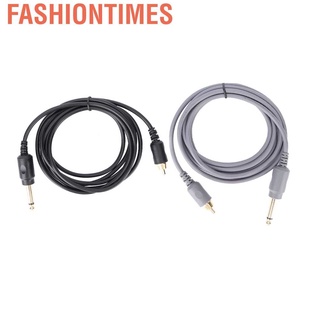 Fashiontimes tatuaje Clip Cable cabeza recta Cable de goma fuente de alimentación máquina Kit de conversión de 2 m enchufe RCA