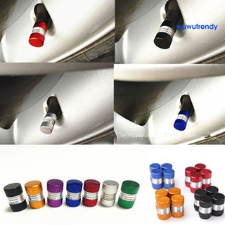 4 unids/set universal de aleación de aluminio de color brillante neumático válvula de aire tapa (1)