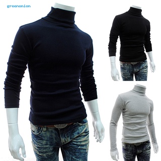 manga larga cuello alto de los hombres jersey suave color sólido elástico camisa de punto para otoño invierno (6)