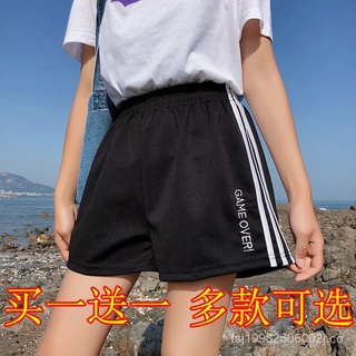 Pantalones cortos deportivos para mujer, pantalones cortos de pierna ancha y adelgazante de cintura alta holgados de estilo coreano de verano para estudiantesaLa palabra pantalones cortos