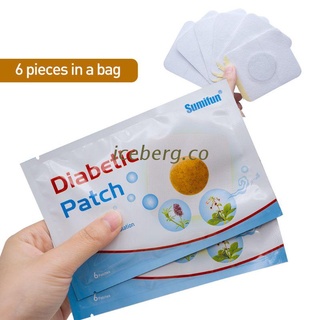 berg 6 pzs/paquete de parches para diabéticos estabilizar el nivel de azúcar en sangre tratamiento de glucosa hierbas naturales yeso médico