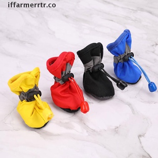 [iffarmerrtr] 4 botas de lluvia para perros impermeables, antideslizantes, pequeños, medianos, zapatos para perros, mascotas, nieve, co