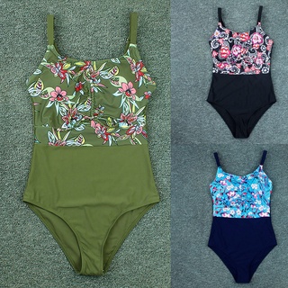 Neiyiya❀ Women's Bikini Stitching Print Slimming One-piece Swimsuit SHEIN