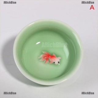 Arichblue taza de té de porcelana Celadon pescado taza de té tetera vajilla cerámica (2)